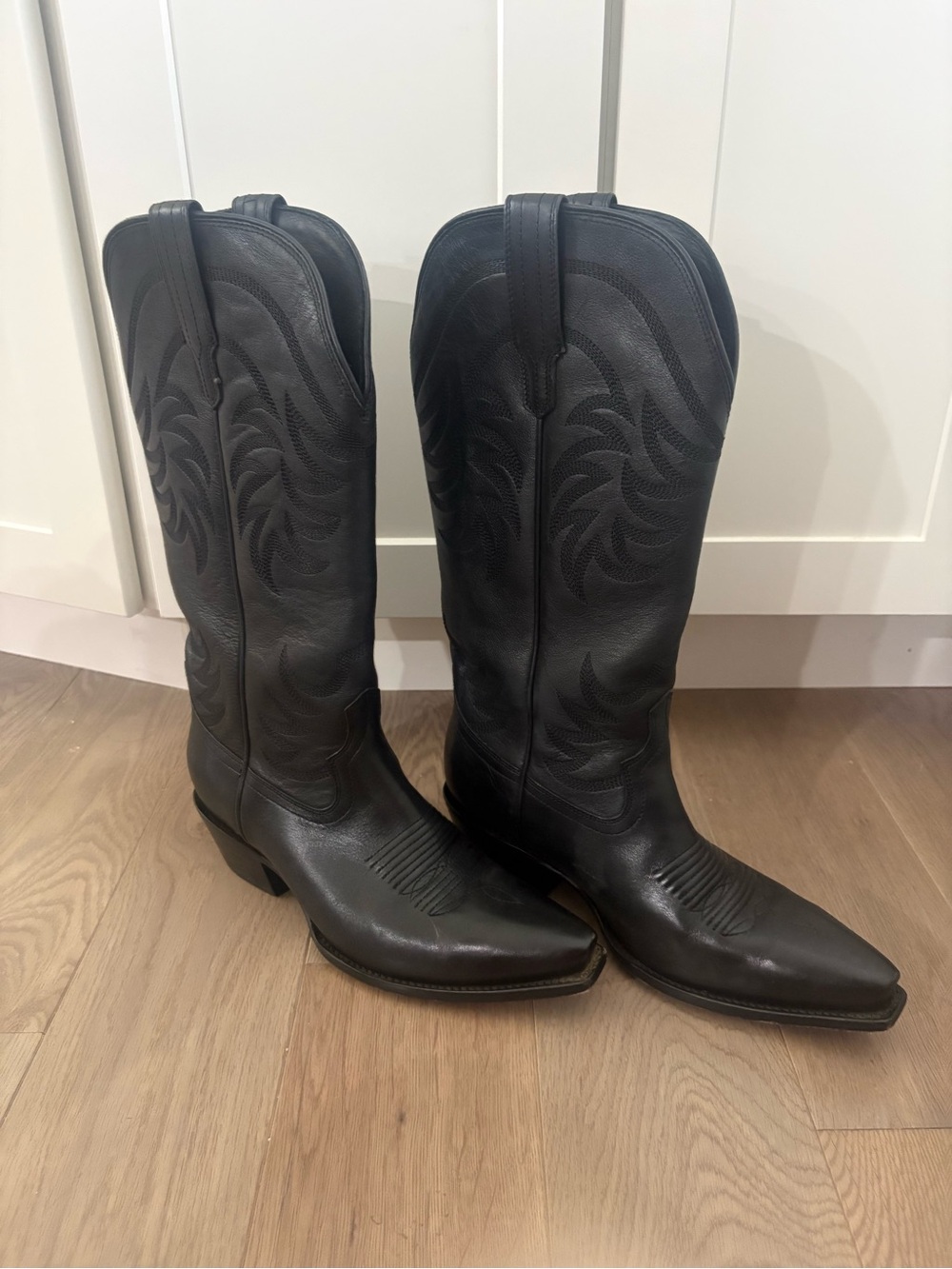 Tecovas The Annie midnight Black Western Heeled Boots size 8.5